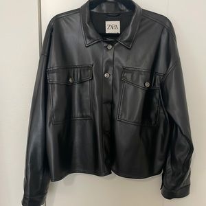 Zara Faux Leather Shacket